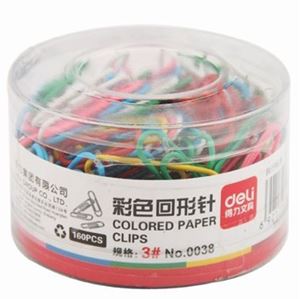 图片 得力0038彩色回形针(混)(160枚/筒)