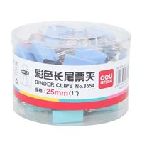 图片 得力彩色长尾夹25MM 8554/48个/筒