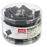 图片 得力黑色筒装长尾夹8566 15mm