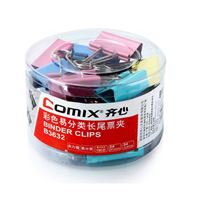 图片 齐心彩色长尾夹 B3632   41MM  24个/筒