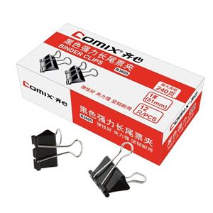 图片 齐心黑色长尾夹  B3605-51mm(1#)
