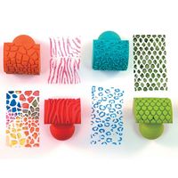 图片 儿童美术用品 纹理滚轮DIY 画画橡胶印章滚刷 花纹路颜料滚刷
