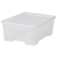 图片 宜家 萨姆拉附盖储物盒透明收纳盒整理箱39x28x14厘米/11公升