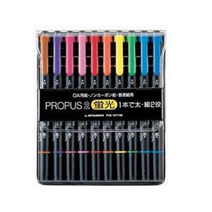 图片 三菱PUS-101T-10C 荧光笔 10色套装
