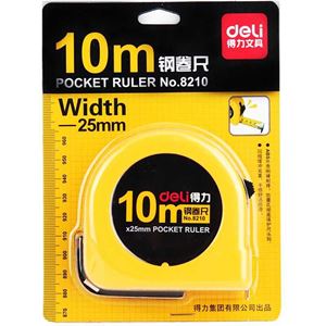 图片 得力8210钢卷尺 10米工程钢卷尺