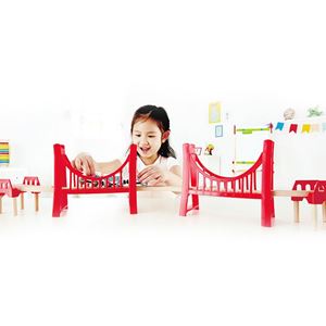 图片 Hape火车轨道配件双吊桥 