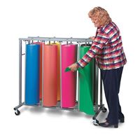 图片 艺术大卷纸架 Vertical Paper Rack/Eight-Roll Cutter with Casters (2 Locking)