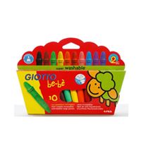 图片 Giotto bebe可水洗蜡笔466800宝宝10色粗杆笑脸软蜡笔