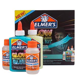 图片 美国艾默思Elmers牛头夜光胶闪粉胶水史莱姆