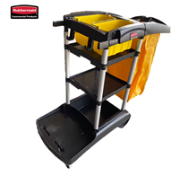 图片 Rubbermaid乐柏美商用保洁手推车工具车多功能三层清洁车FG9T7200