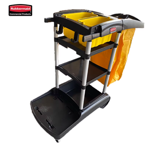 图片 Rubbermaid乐柏美商用保洁手推车工具车多功能三层清洁车FG9T7200