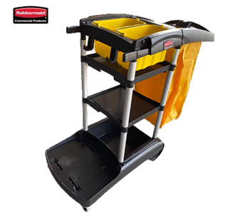 图片 Rubbermaid乐柏美商用保洁手推车工具车多功能三层清洁车FG9T7200